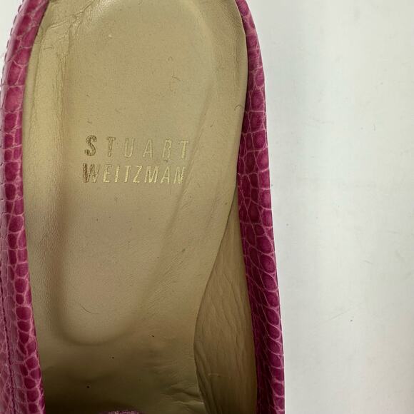 Stuart Weitzman Size 9 Clog Pink Open Back Loafer 1.5" Heel Rhinestone Business - Picture 6 of 11